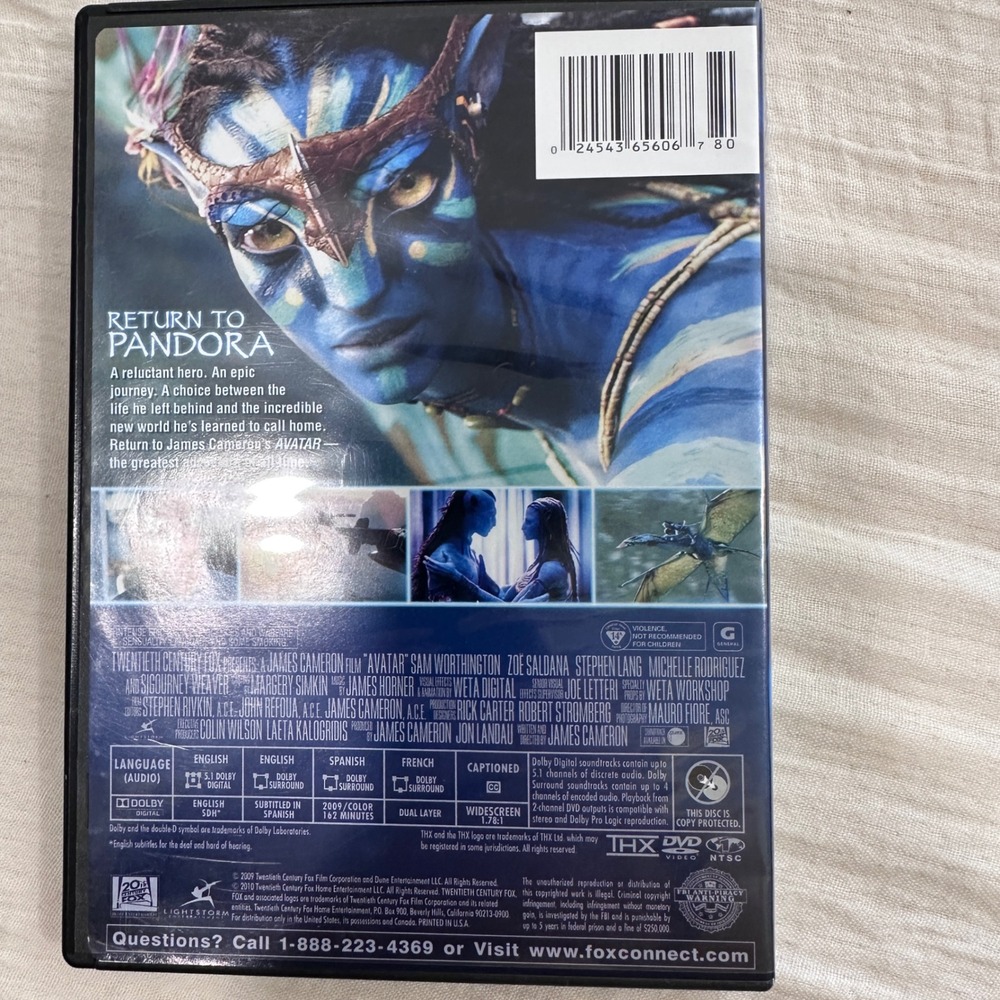 Avatar DVD 2009 James Cameron Sci-Fi Widescreen Sam Worthington Zoe‎ Saldana - Picture 2 of 4